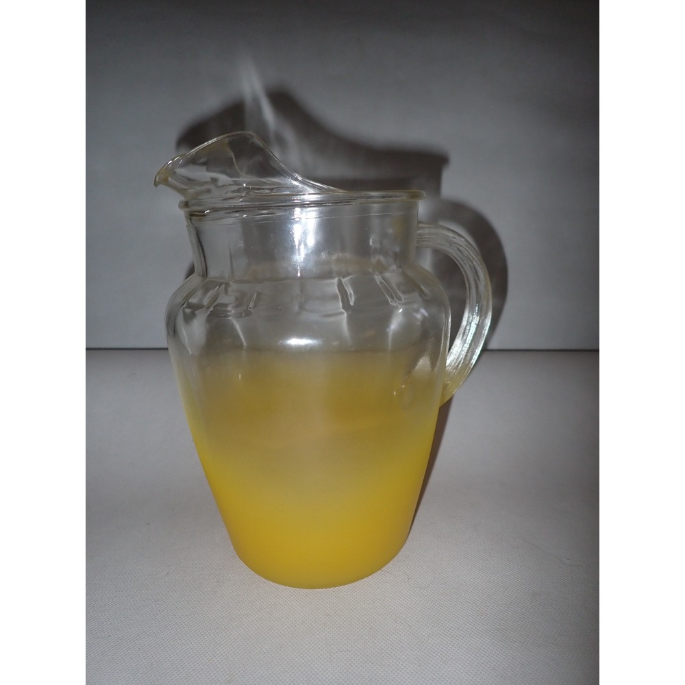 Vintage Frosted Ombre Glass Pitcher and 4 Tumbler Set Gold Rim Multi Color 5pc - Picture 10 of 15